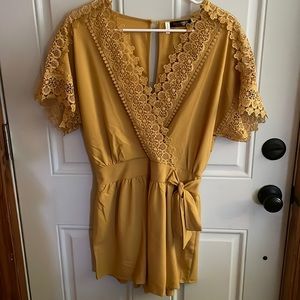 Mustard Lace Romper